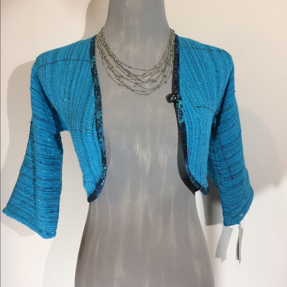 Gorgeous texture shrug bolero crop jacket xxs new